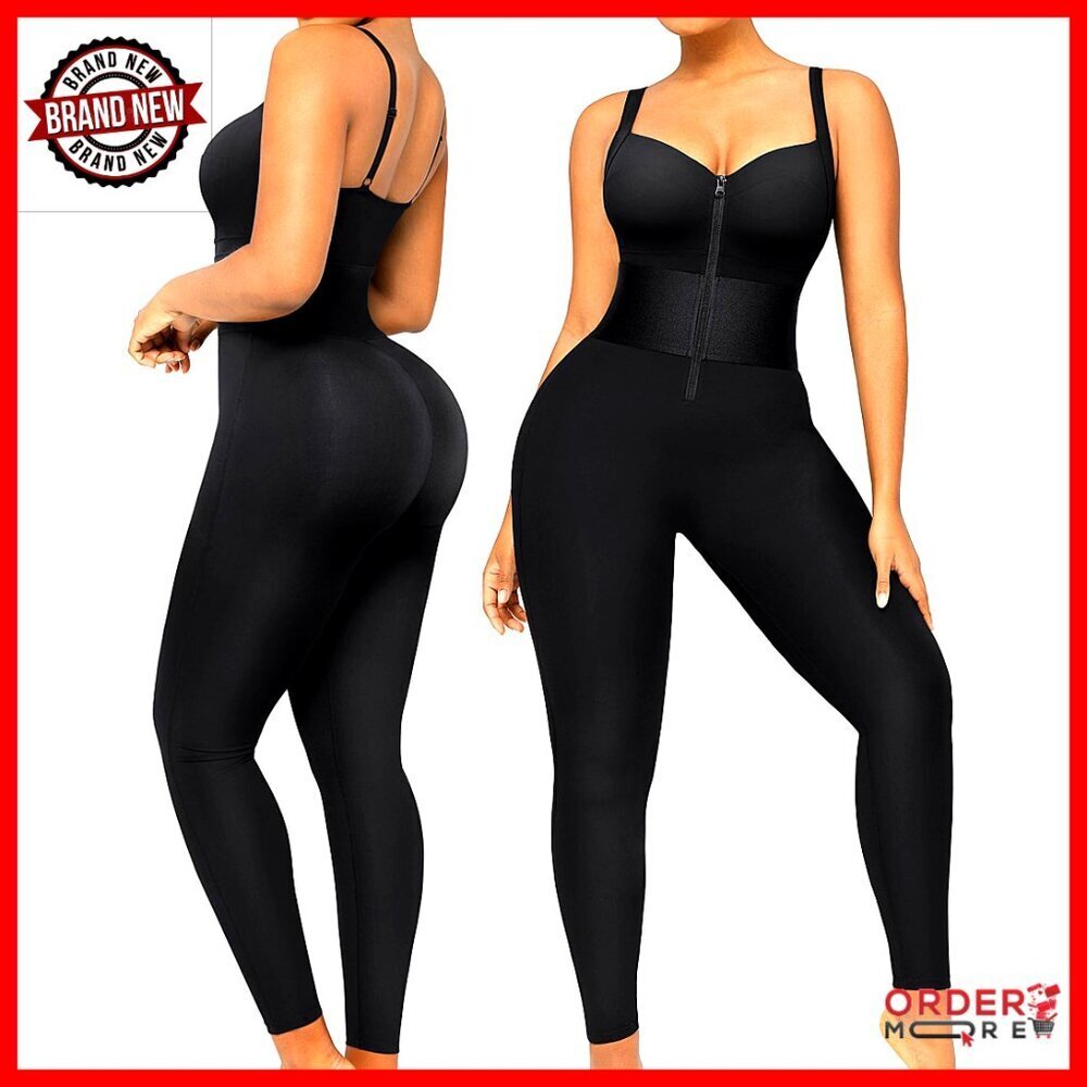 Sleeveless Bodycon Jumpsuit Tummy Control Shapewear Athletic Romper Yoga Outfit